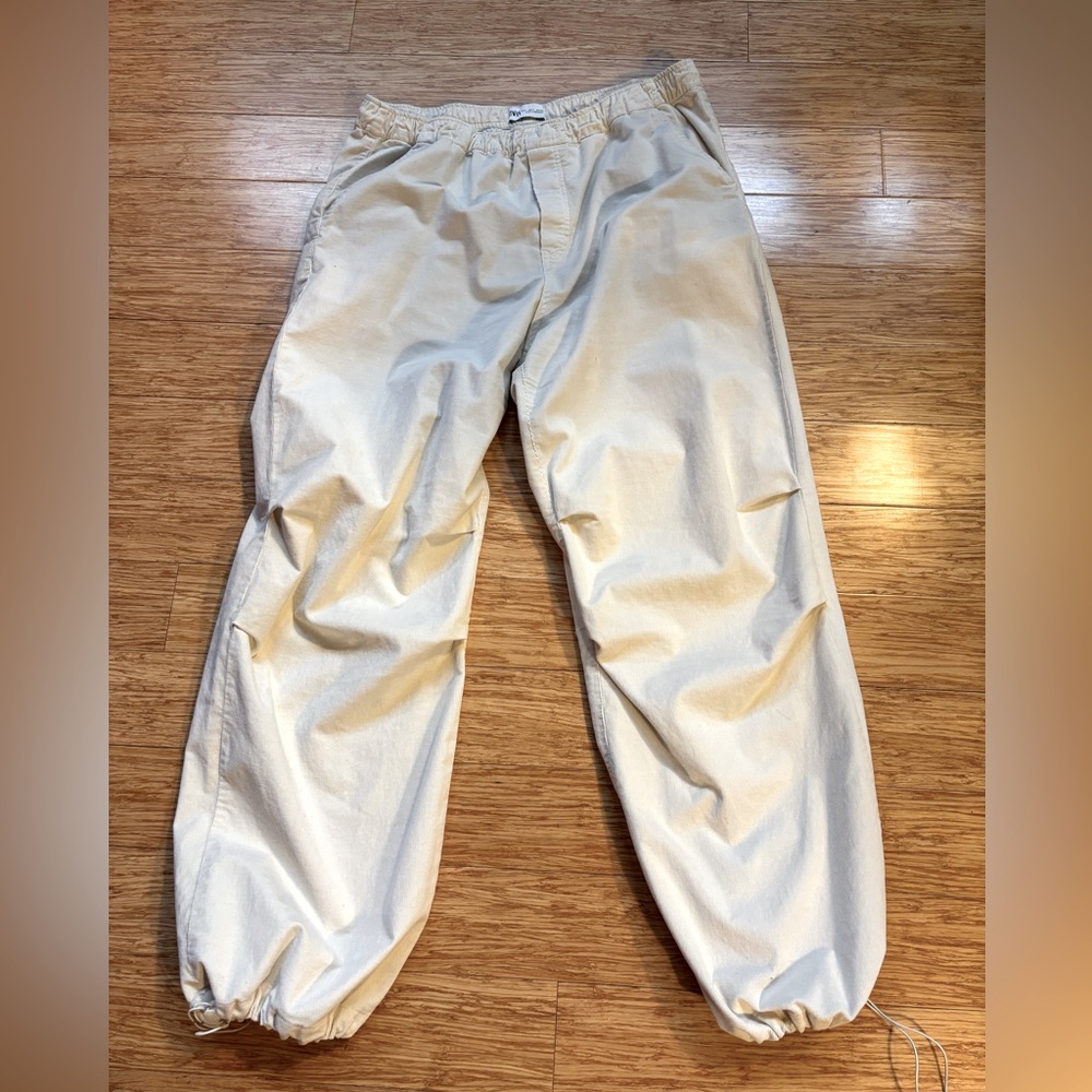 ZARA size L corduroy parachute pants